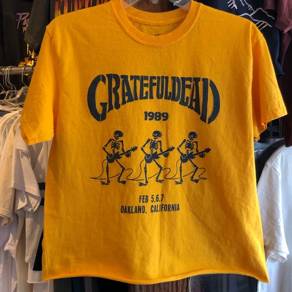 Grateful Dead Dancing Skeleton Guitar Crop Tee - Picture 1 of 3